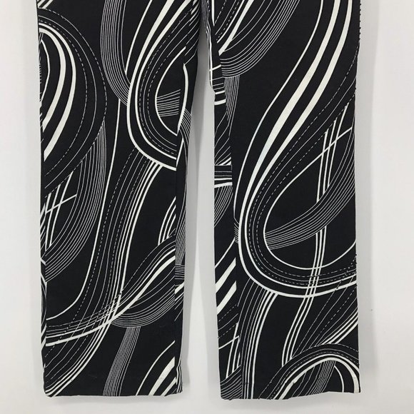 Vintage Haven Bleu B/W Flare Pants sz 6 Psychedelic Y2K - Picture 5 of 13